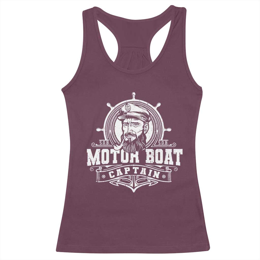 Vintage Motor Boat Captain Racerback Tank Top