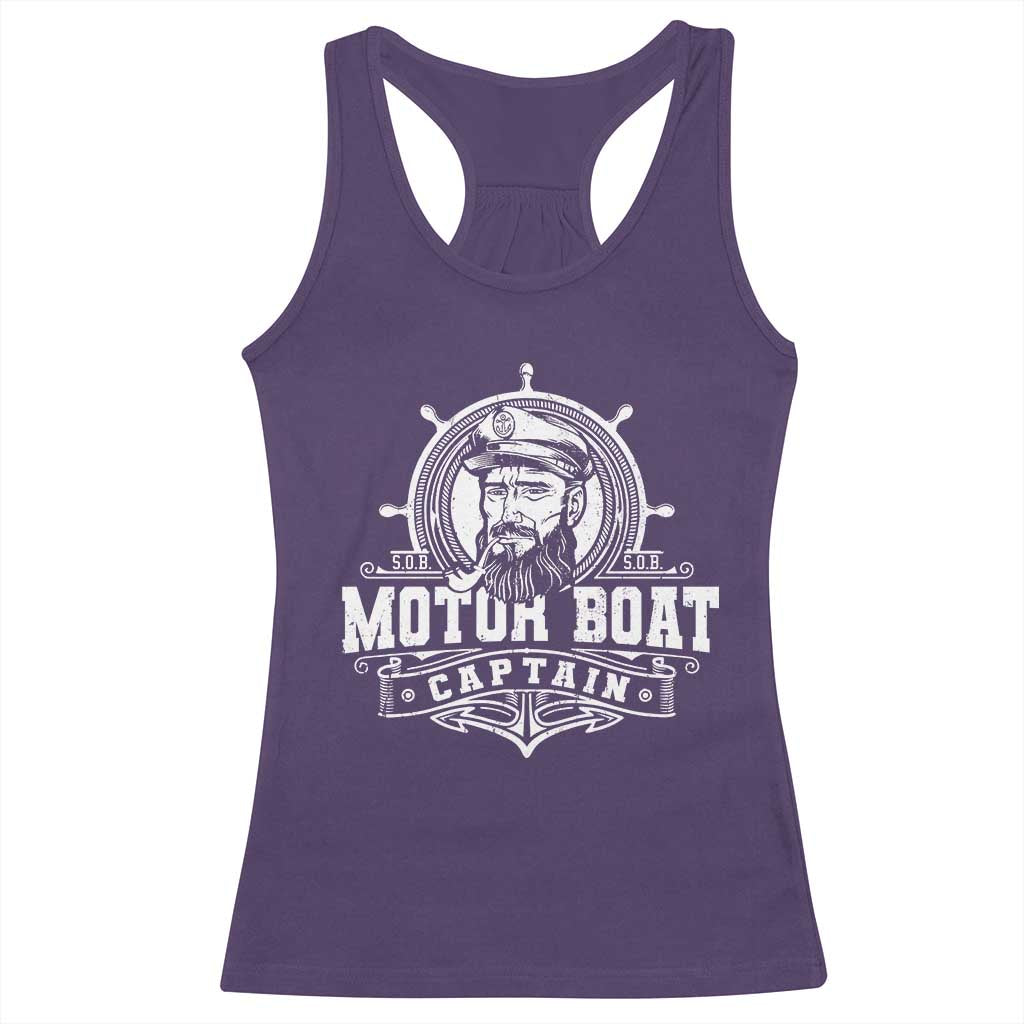 Vintage Motor Boat Captain Racerback Tank Top