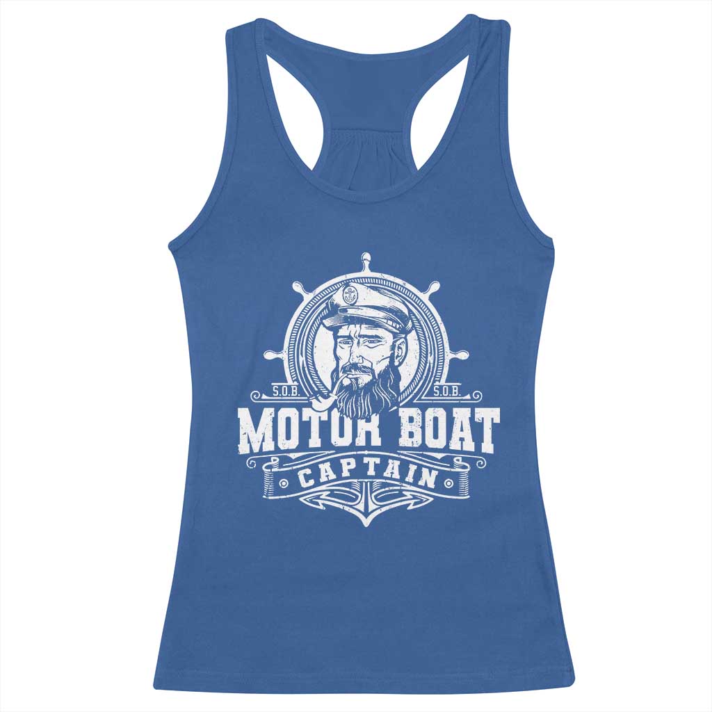Vintage Motor Boat Captain Racerback Tank Top