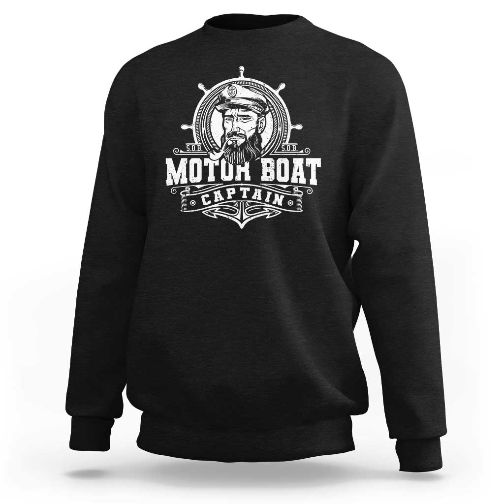 Vintage Motor Boat Captain Sweatshirt