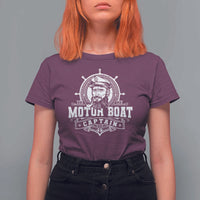 Vintage Motor Boat Captain T Shirt For Women