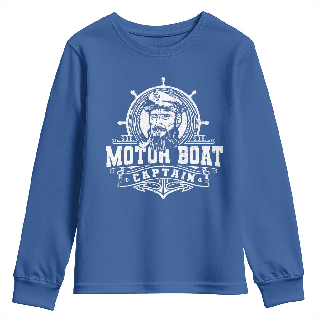 Vintage Motor Boat Captain Youth Sweatshirt