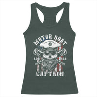 Motor Boat Captain Racerback Tank Top Patriotic American Flag