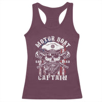 Motor Boat Captain Racerback Tank Top Patriotic American Flag