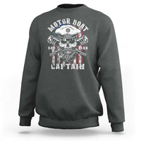 Motor Boat Captain Sweatshirt Patriotic American Flag