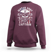 Motor Boat Captain Sweatshirt Patriotic American Flag