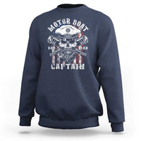 Motor Boat Captain Sweatshirt Patriotic American Flag