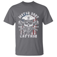 Motor Boat Captain T Shirt Patriotic American Flag