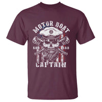 Motor Boat Captain T Shirt Patriotic American Flag