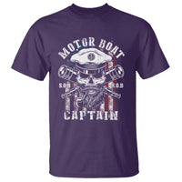 Motor Boat Captain T Shirt Patriotic American Flag