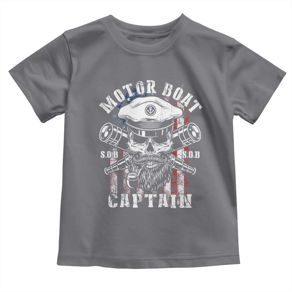 Motor Boat Captain Toddler T Shirt Patriotic American Flag