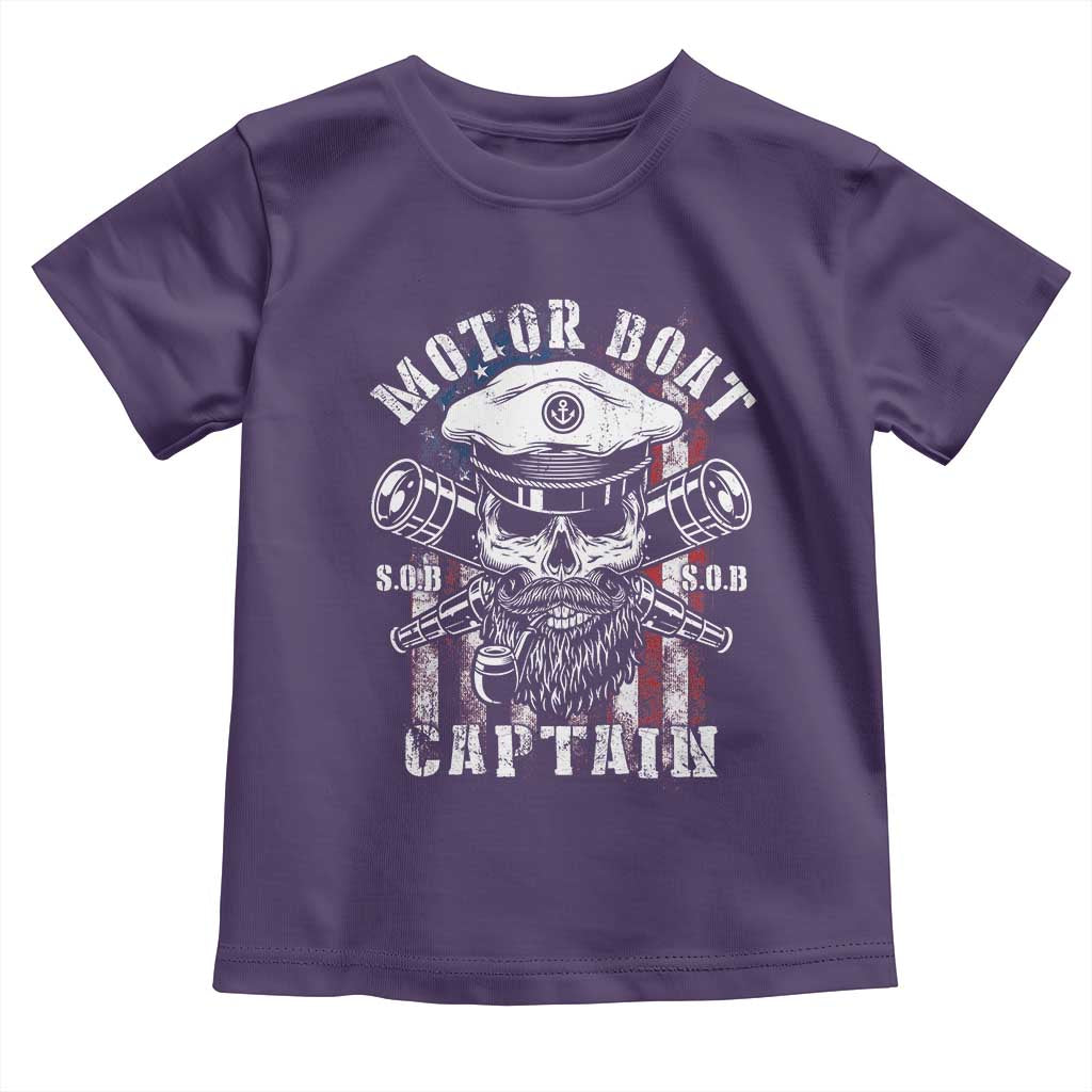 Motor Boat Captain Toddler T Shirt Patriotic American Flag