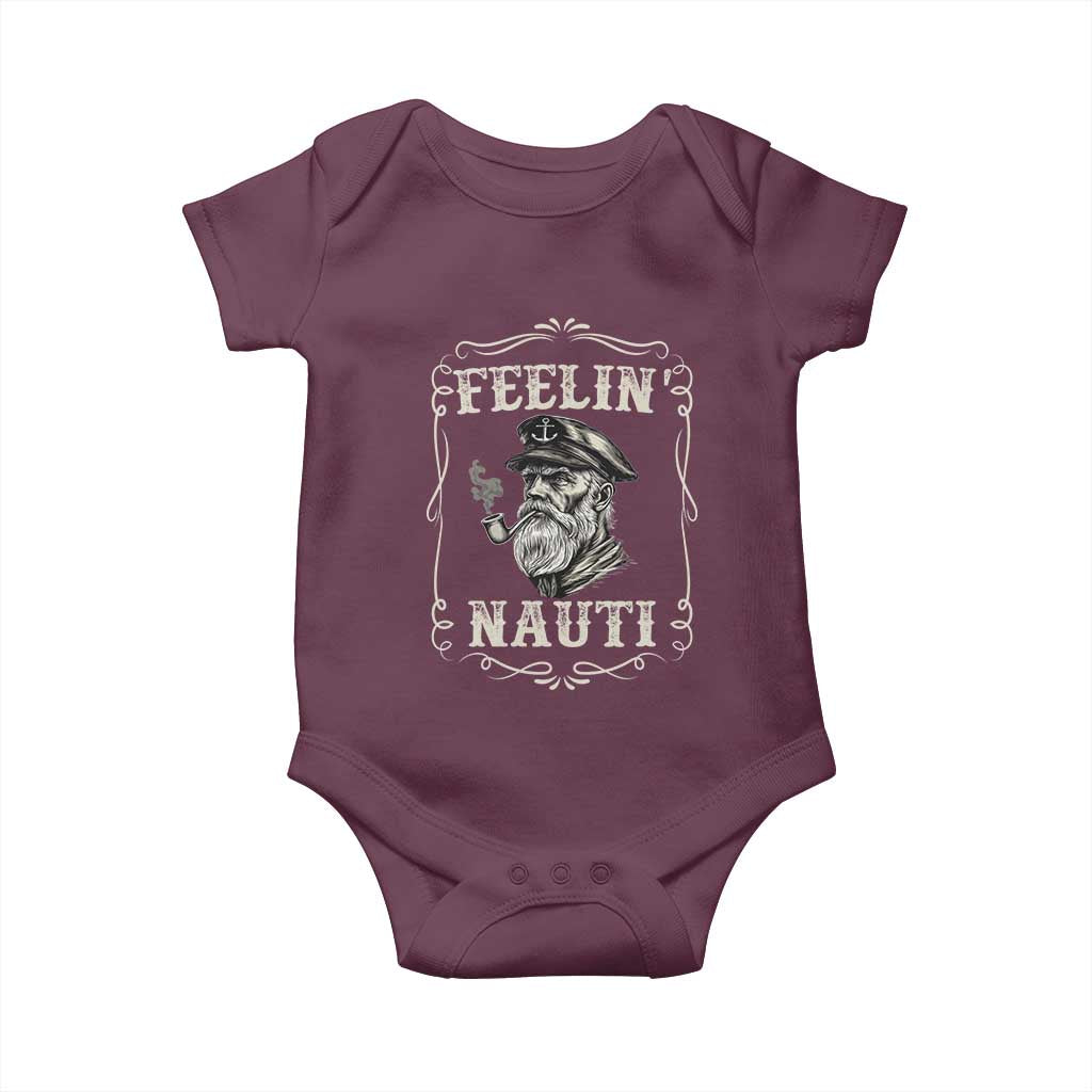 Boat Captain Baby Onesie Feelin Nauti Pontoon Sailing Sailor