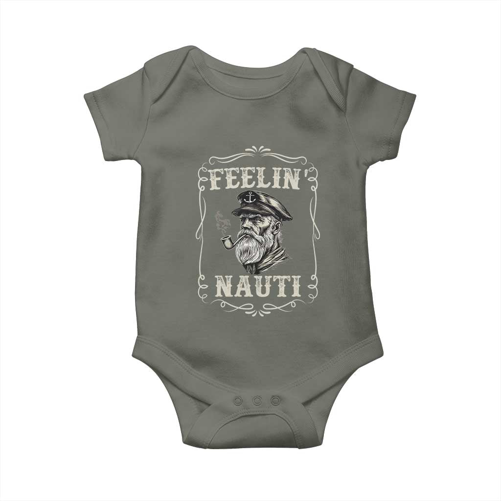 Boat Captain Baby Onesie Feelin Nauti Pontoon Sailing Sailor