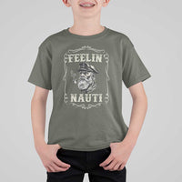 Boat Captain T Shirt For Kid Feelin Nauti Pontoon Sailing Sailor