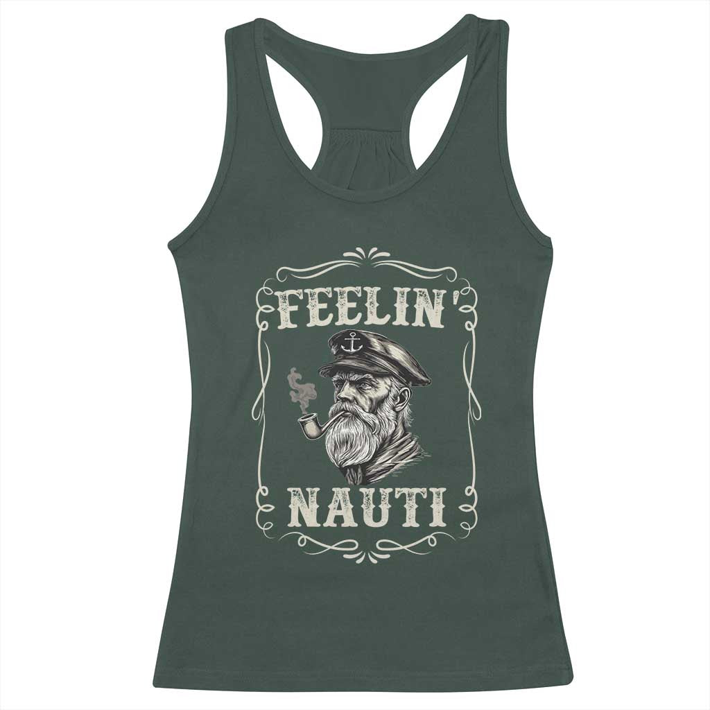 Boat Captain Racerback Tank Top Feelin Nauti Pontoon Sailing Sailor