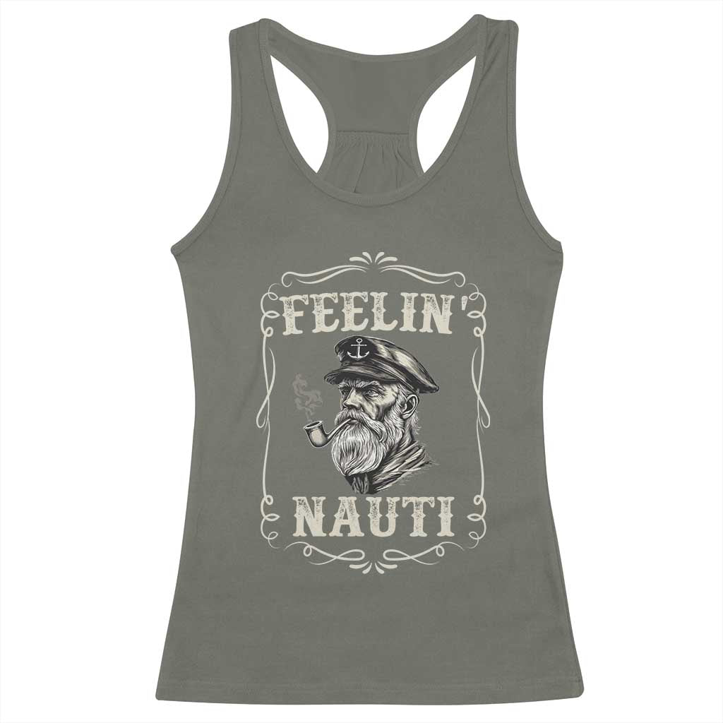 Boat Captain Racerback Tank Top Feelin Nauti Pontoon Sailing Sailor