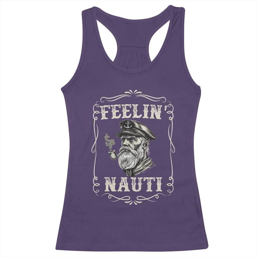Boat Captain Racerback Tank Top Feelin Nauti Pontoon Sailing Sailor