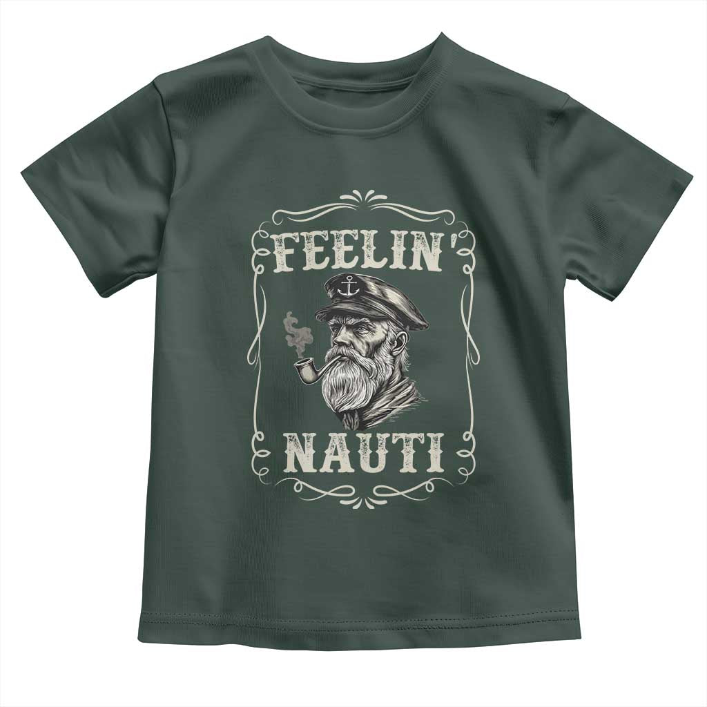 Boat Captain Toddler T Shirt Feelin Nauti Pontoon Sailing Sailor