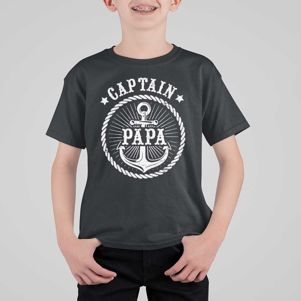 Captain Papa T Shirt For Kid Lake Sailor Boating