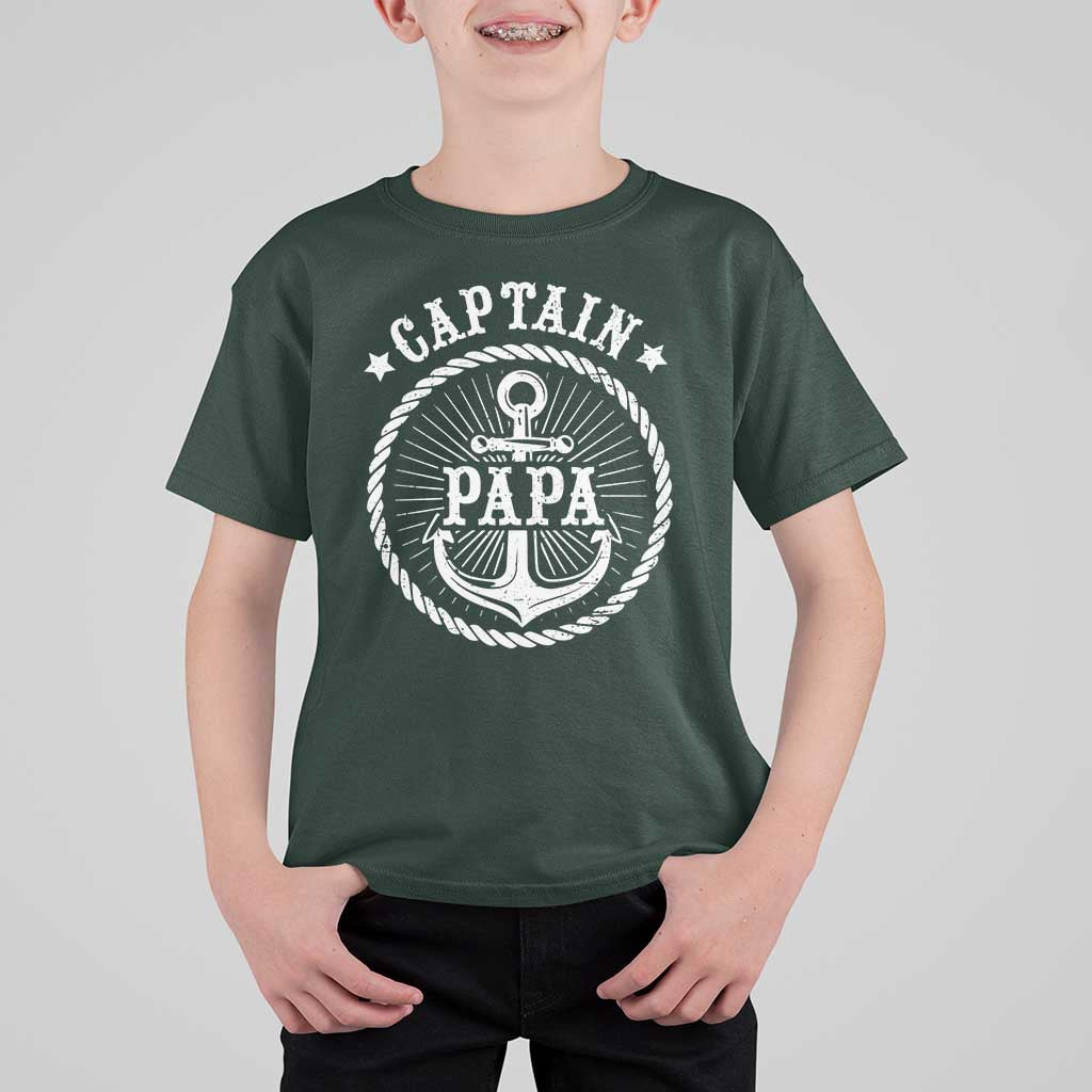 Captain Papa T Shirt For Kid Lake Sailor Boating