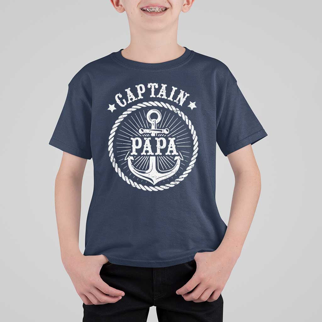 Captain Papa T Shirt For Kid Lake Sailor Boating