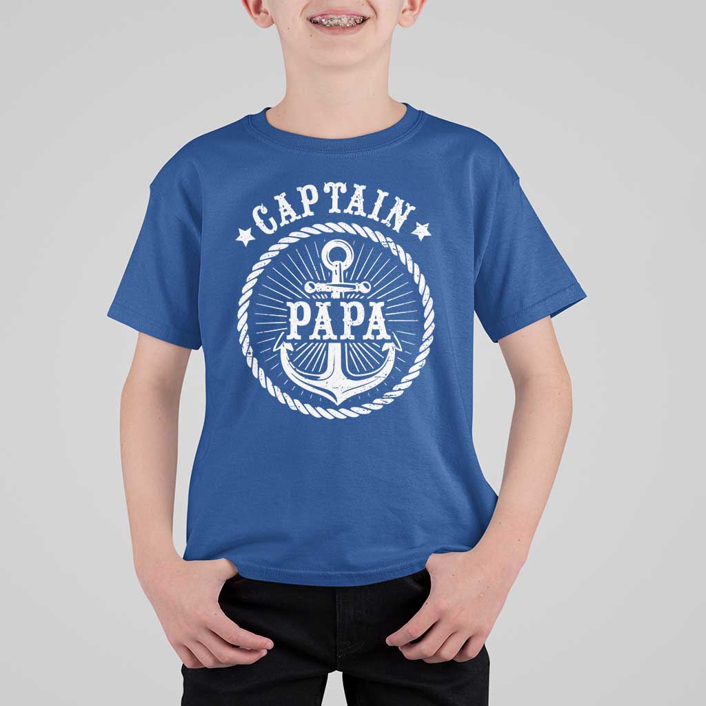 Captain Papa T Shirt For Kid Lake Sailor Boating