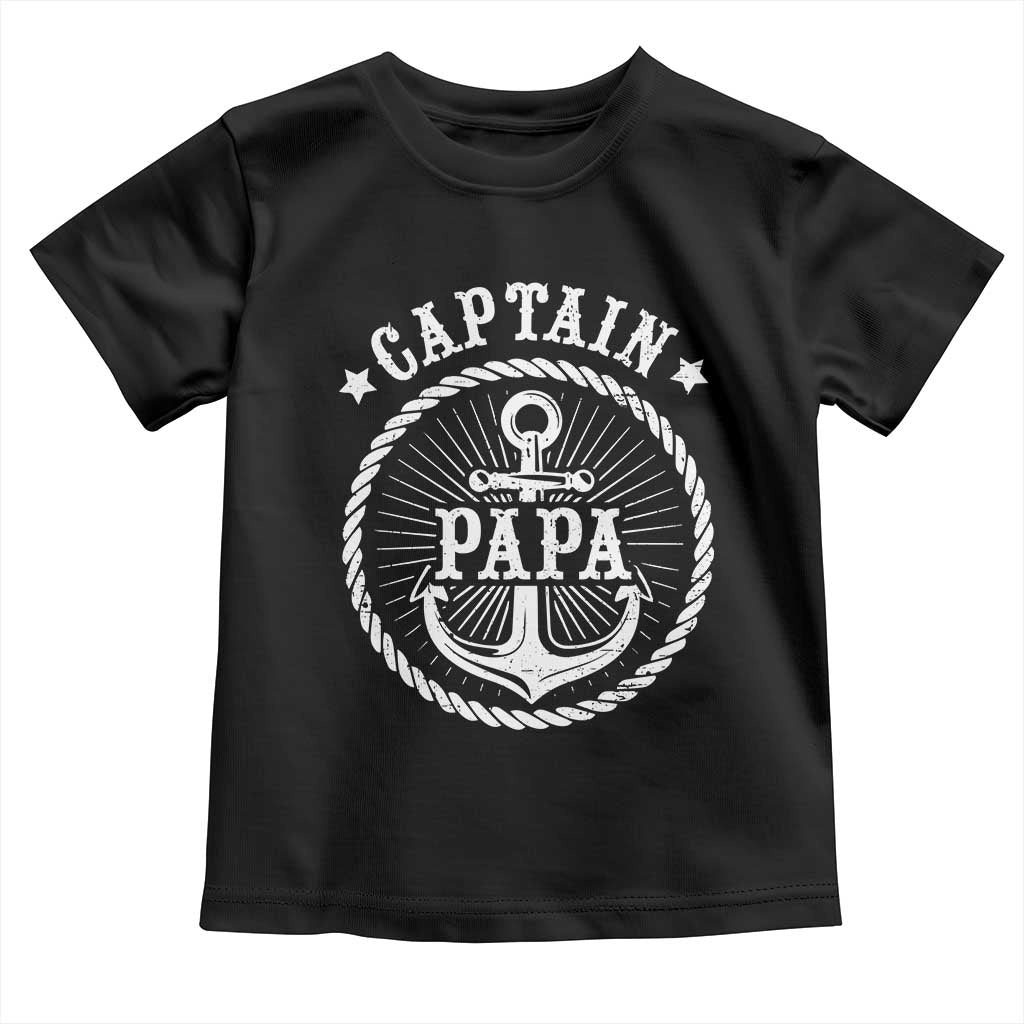 Captain Papa Toddler T Shirt Lake Sailor Boating