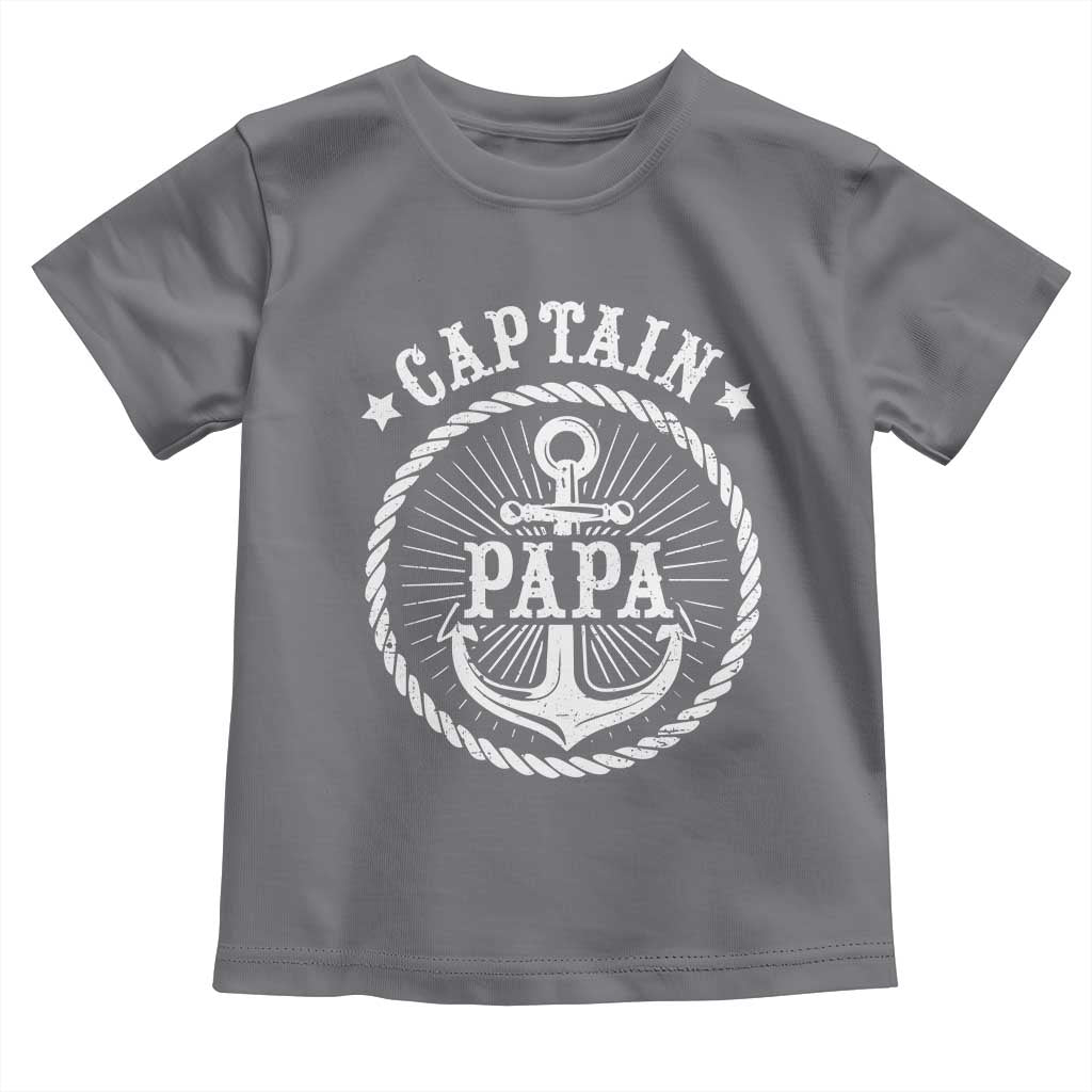 Captain Papa Toddler T Shirt Lake Sailor Boating