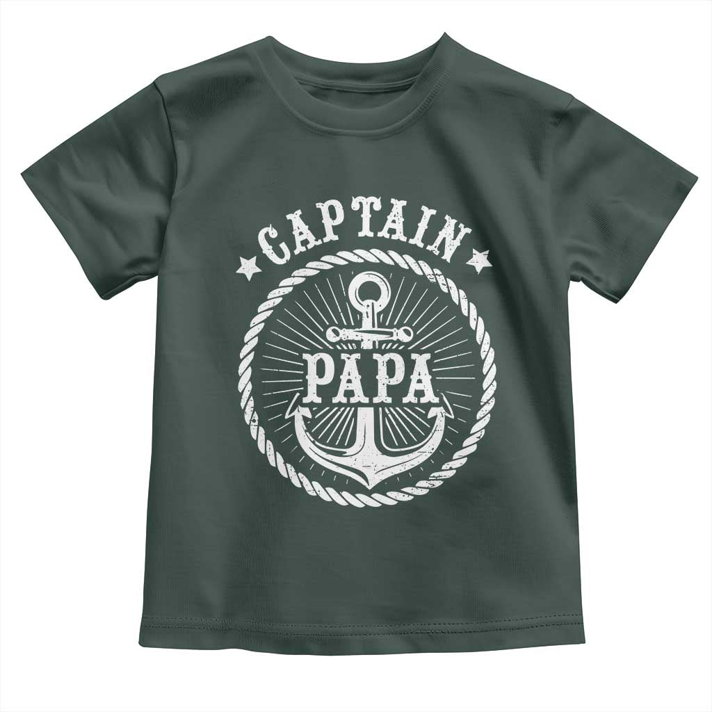 Captain Papa Toddler T Shirt Lake Sailor Boating
