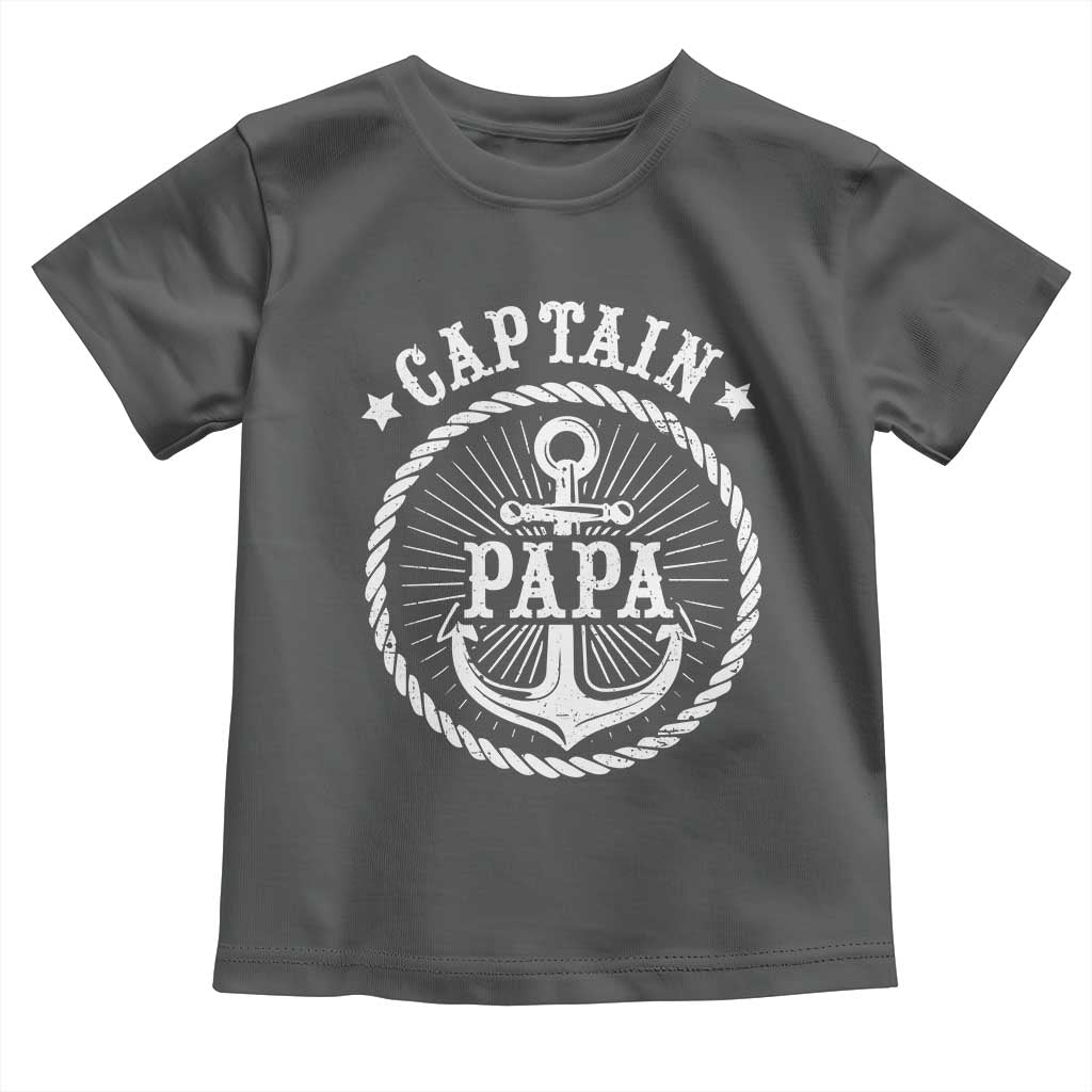 Captain Papa Toddler T Shirt Lake Sailor Boating