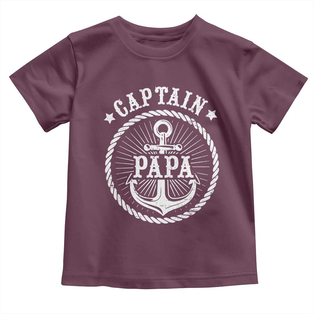 Captain Papa Toddler T Shirt Lake Sailor Boating