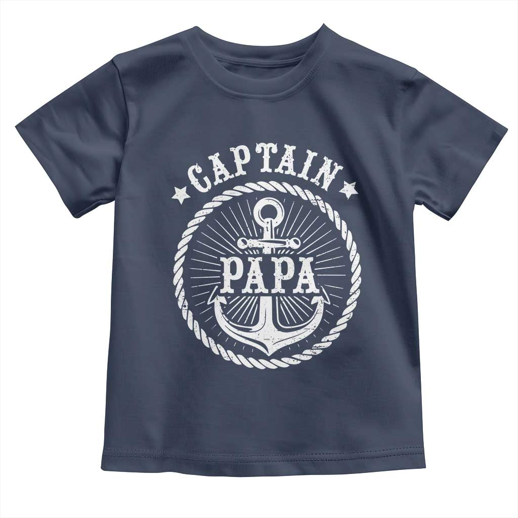 Captain Papa Toddler T Shirt Lake Sailor Boating