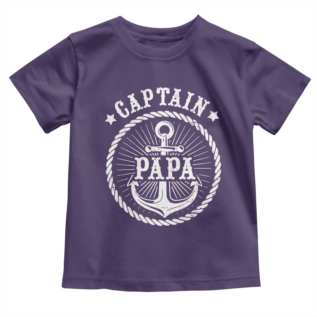 Captain Papa Toddler T Shirt Lake Sailor Boating