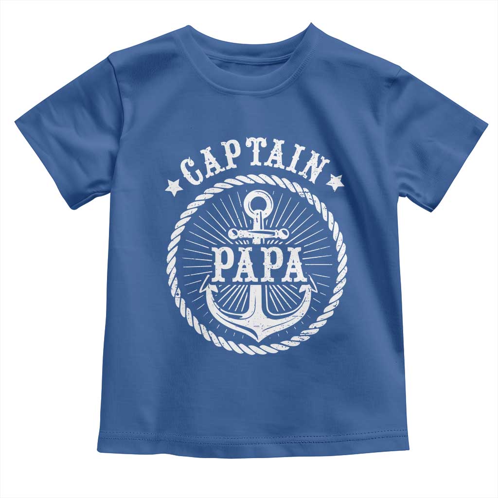Captain Papa Toddler T Shirt Lake Sailor Boating