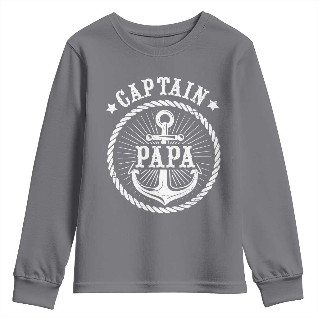 Captain Papa Youth Sweatshirt Lake Sailor Boating