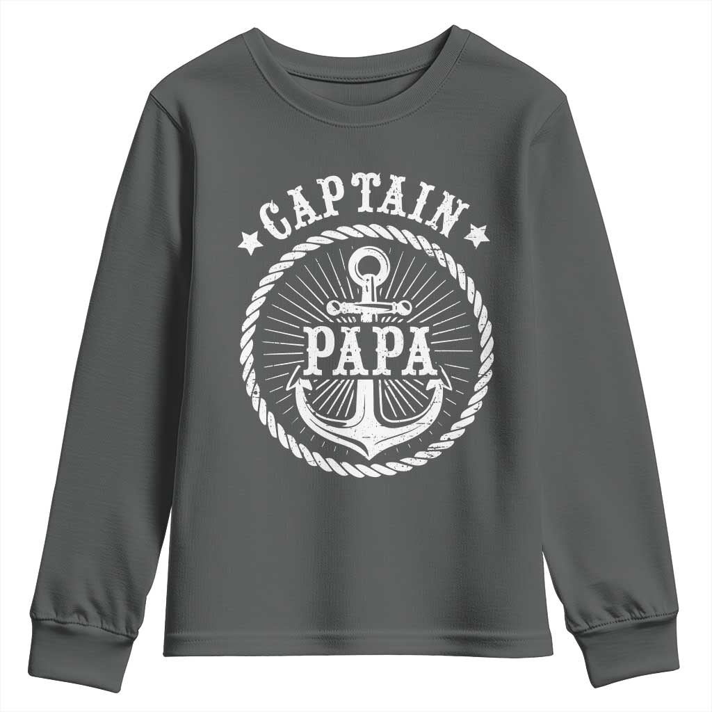 Captain Papa Youth Sweatshirt Lake Sailor Boating