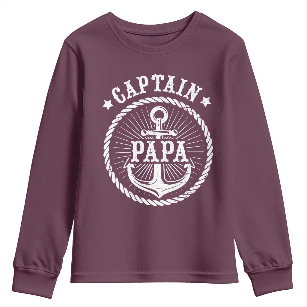Captain Papa Youth Sweatshirt Lake Sailor Boating