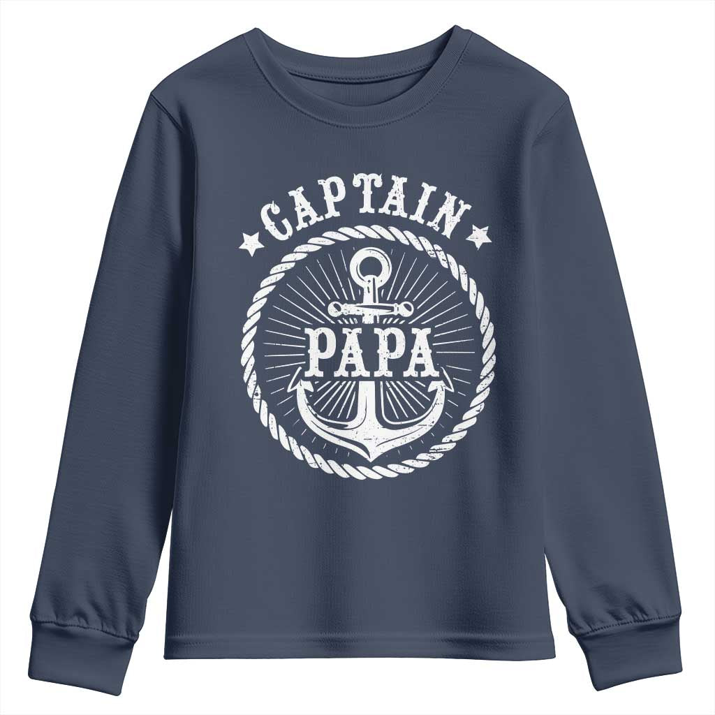 Captain Papa Youth Sweatshirt Lake Sailor Boating