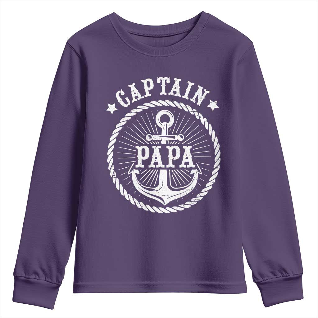 Captain Papa Youth Sweatshirt Lake Sailor Boating