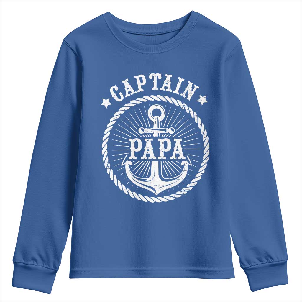Captain Papa Youth Sweatshirt Lake Sailor Boating