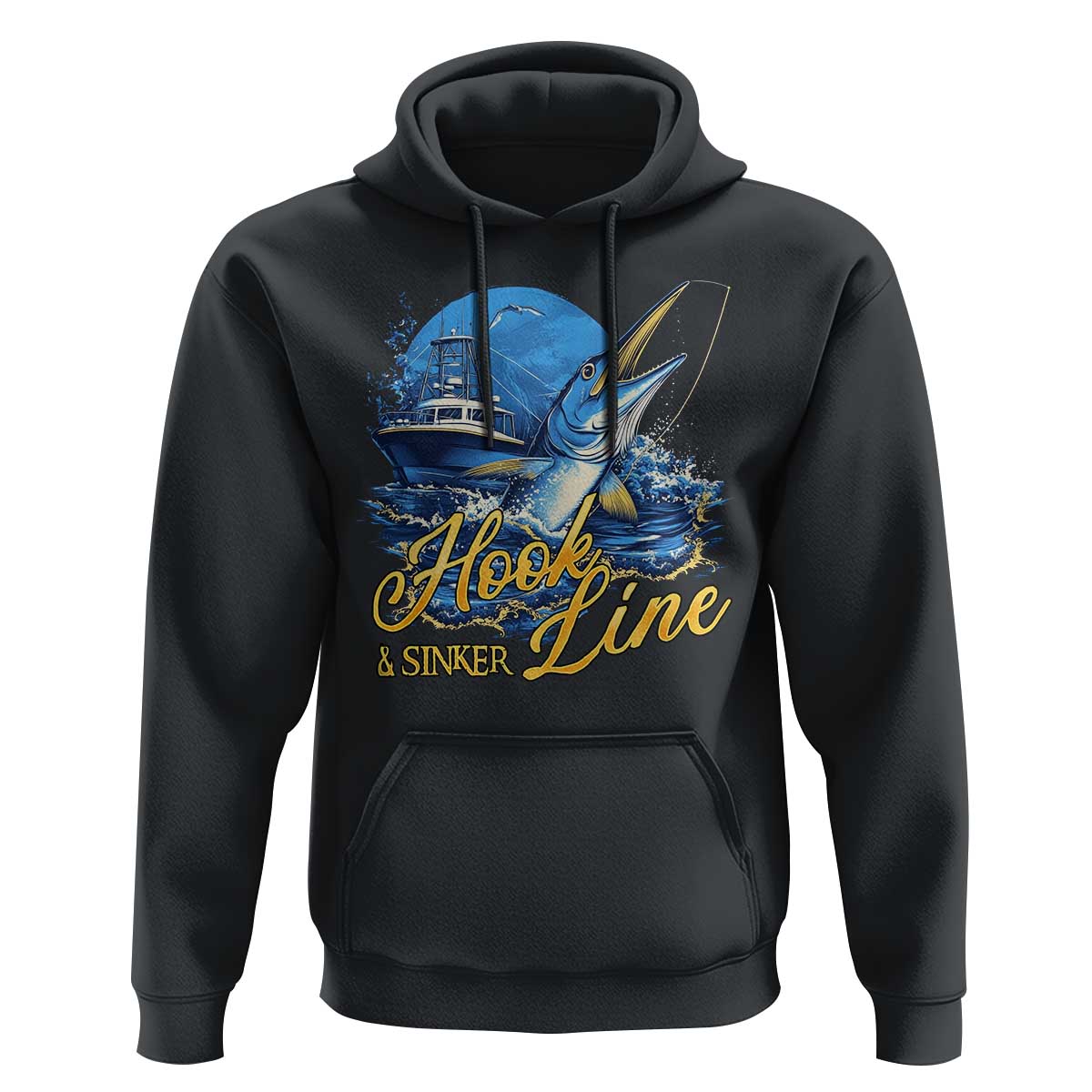 Fishing Boat Hoodie Hook Line and Sinker