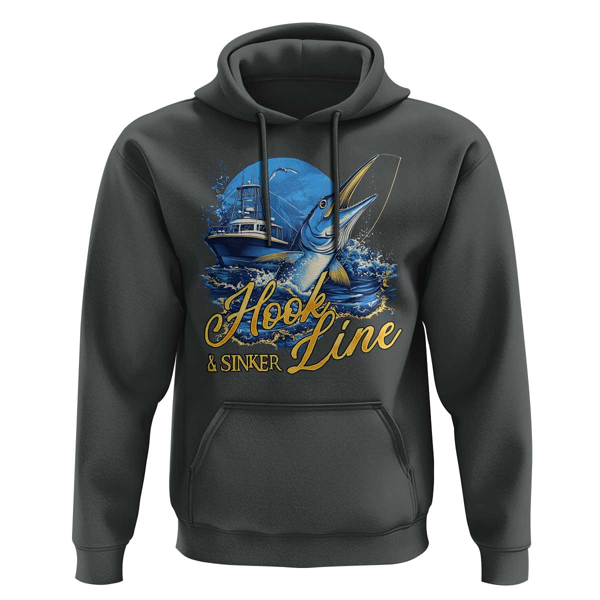 Fishing Boat Hoodie Hook Line and Sinker