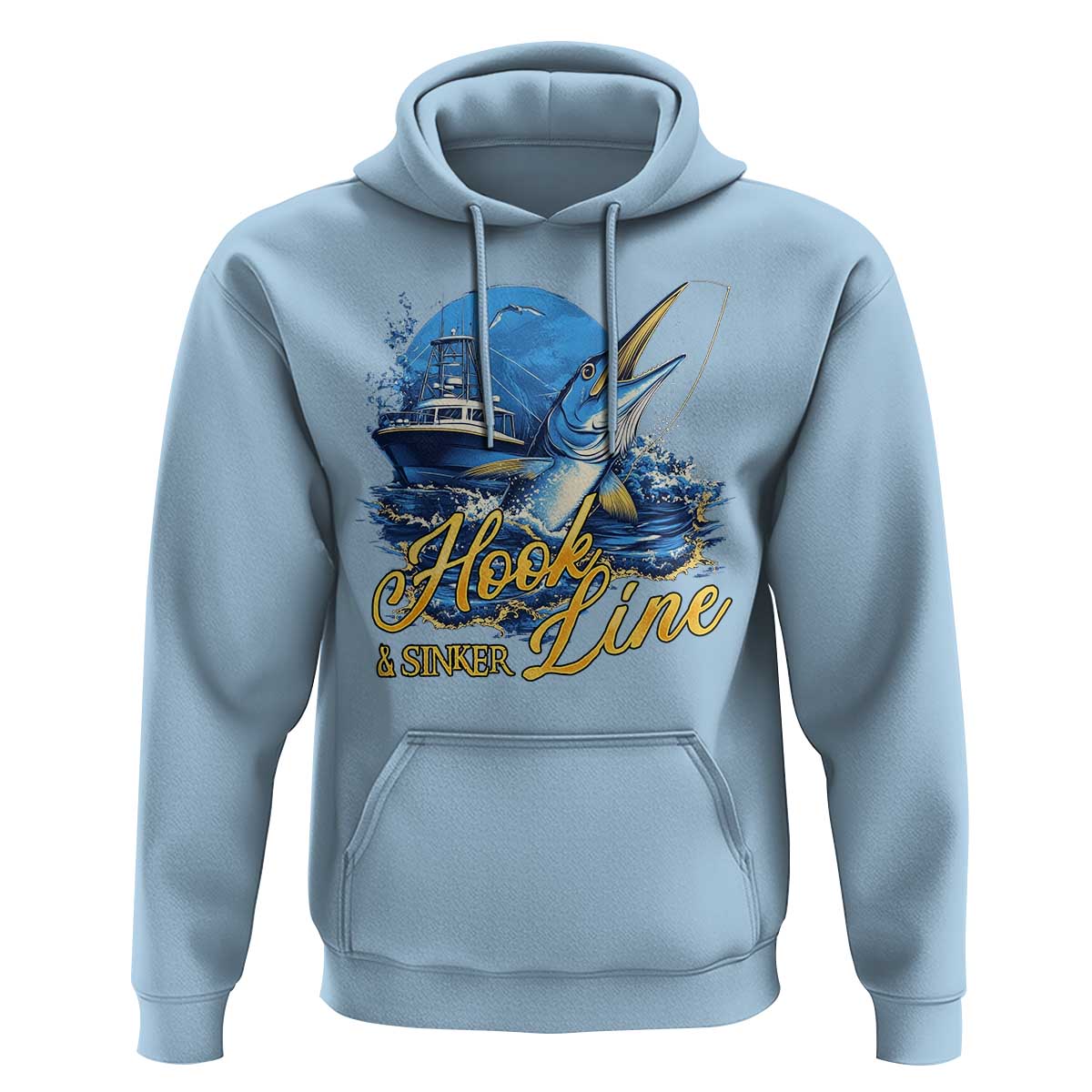 Fishing Boat Hoodie Hook Line and Sinker