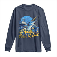 Fishing Boat Long Sleeve Shirt Hook Line and Sinker