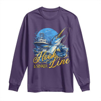 Fishing Boat Long Sleeve Shirt Hook Line and Sinker