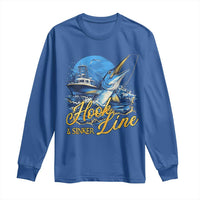 Fishing Boat Long Sleeve Shirt Hook Line and Sinker