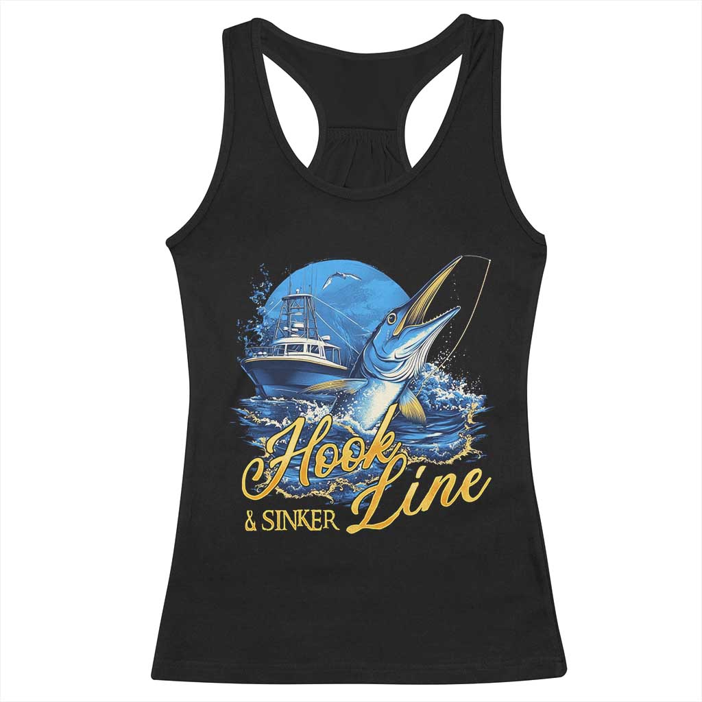 Fishing Boat Racerback Tank Top Hook Line and Sinker