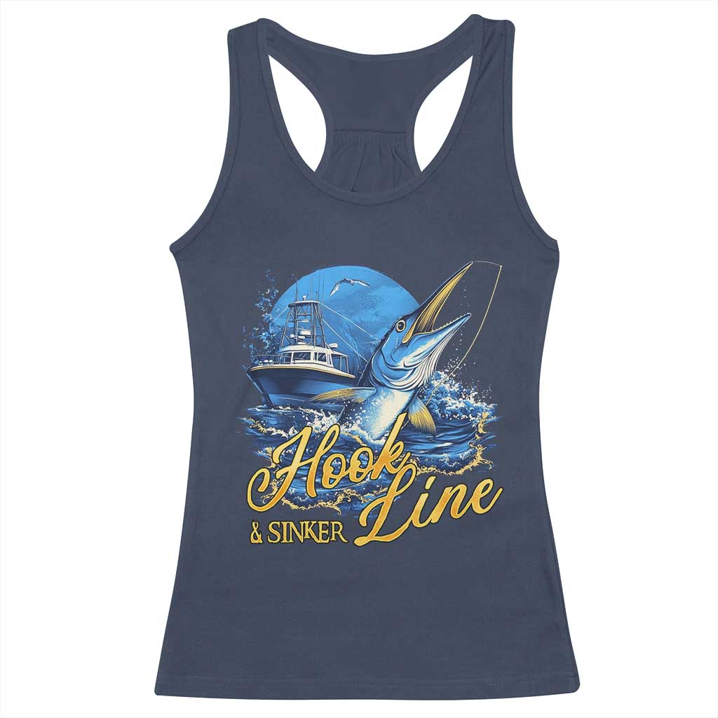 Fishing Boat Racerback Tank Top Hook Line and Sinker
