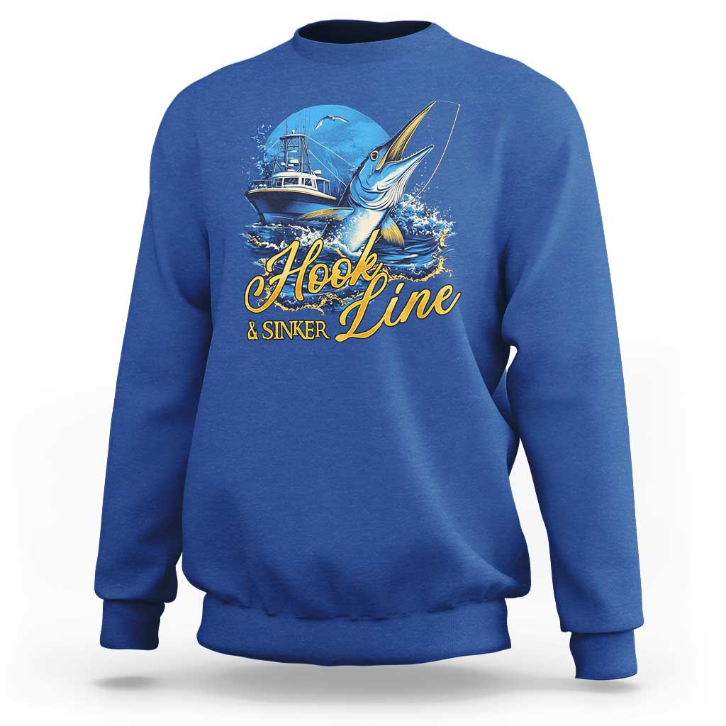 Fishing Boat Sweatshirt Hook Line and Sinker